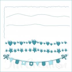 Stanzschablone - DIN lang - Büttenrand - Bordüren - Wimpel